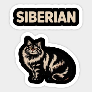 Siberian Cat Silhouette Siberian Cat Lover Sticker